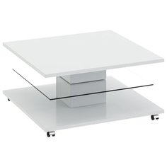 Столик журнальный ТриЯ Diamond тип 1, ДхШ: 80 х 80 см, белый Triya