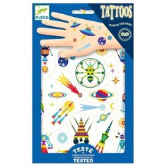 DJECO Набор детских татуировок Космос (светятся в темноте) разноцветный