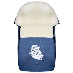 Конверт-мешок Womar S77 Exlusive Bear melange fabric в коляску 95 см синий