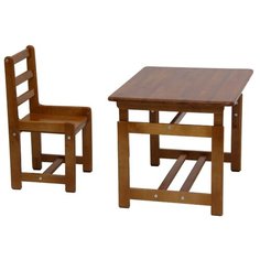 Комплект Фея стол + стул Растем вместе 68x55 см орех
