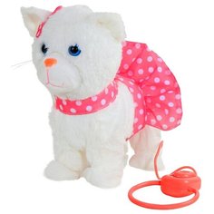 Мягкая игрушка Пушистые друзья Кошечка в розовой юбочке на мягком поводке 20 см
