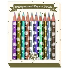 DJECO Цветные мини-карандаши металлик Lovely Paper, 10 цветов (03730)