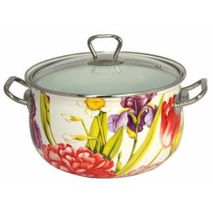 Кастрюля Интерос Каприз 3,1 л, белый/красный/зеленый