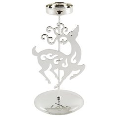 Подсвечник Волшебная страна Олень 17 см серебряный