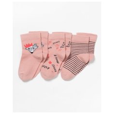 Носки artie комплект из 3 пар, размер 11-12, розовый