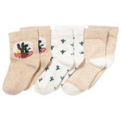 Носки artie комплект 3 пары размер 17-18, бежевый/белый