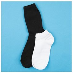 Носки Kawaii Factory Компромисс, 2 пары, размер 44-46, белый/черный