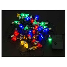 Гирлянда Волшебная страна Лампочки (005701), 300 см, 30 ламп, разноцветный/зеленый провод