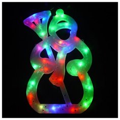 Панно Волшебная страна Снеговик 42 х 28 см, разноцветный/прозрачный провод