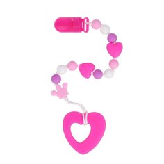 Прорезыватель Жирафики "Сердечко" на прищепке 939672 белый/розовый/фиолетовый