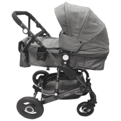 Коляска-трансформер Belecoo Барс 3102 2в1 серый, цвет шасси: черный