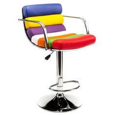 Стул Woodville Rainbow, металл/искусственная кожа, цвет: синий/белый/красный