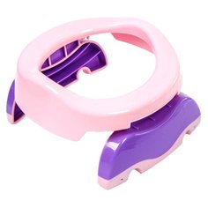 Крошка Я Горшок детский дорожный (в комплекте 10 одноразовых пакетов) розовый/фиолетовый