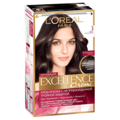 LOreal Paris Excellence стойкая крем-краска для волос, 3 темно-каштановый