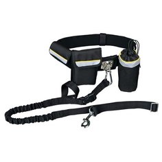 Специальный поводок для собак TRIXIE 1275 Basic с поясным ремнем черный 1 м 25 мм