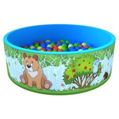 Детский бассейн ROMANA Зверята (ДМФ-МК-02.52.01) голубой/зеленый
