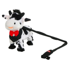 Мягкая игрушка Пушистые друзья Корова на жестком поводке белая 25 см