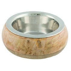 Миска TRIXIE 24826 с деревянной рамкой стальная 750 мл бежевый