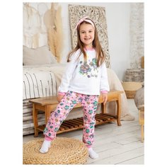 Пижама Веселый Малыш размер 92, белый/розовый