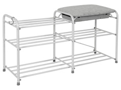 Подставка для обуви ЗМИ 80cm с сиденьем и ящиком White Silver ПДОсСя339БС