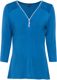 Футболка с молнией Bonprix