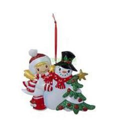 Фигурка Kurt S. Adler Мальч/девочка со снеговиком (D2615)