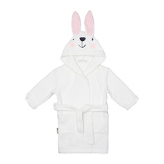 Халат Lucky Child Весёлое купание Зайчик белый 98-104