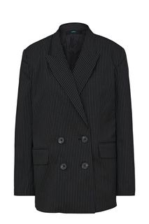 Черный двубортный пиджак в полоску Befree