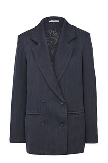 Двубортный оверсайз пиджак серого цвета Mondigo