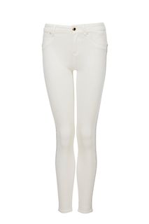 Зауженные джинсы молочного цвета с отделкой стразамиЗауженные джинсы молочного цвета с отделкой стразами Gaudi