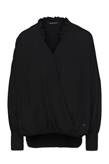 Черная полупрозрачная блуза асимметричного кроя Gaudi