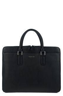 Синяя кожаная сумка с двумя отделами Cerruti 1881