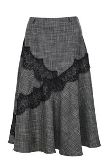 Расклешенная серая юбка с кружевными нашивками Argent