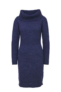 Синее полушерстяное платье-свитер Argent