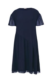 Синее платье оверсайз с короткими рукавами Argent