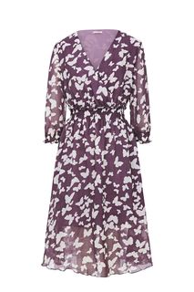 Фиолетовое платье средней длины с анималистичным принтом Argent