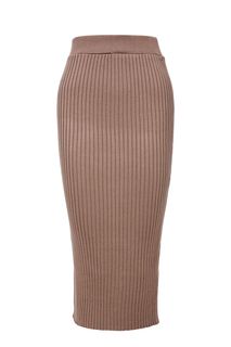Облегающая трикотажная юбка коричневого цвета Mondigo