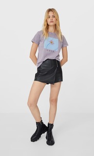 Stradivarius Футболка С Принтом Женская Коллекция Пестро-Серый L