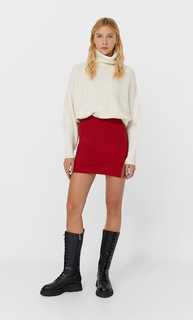 Stradivarius Трикотажная Мини-Юбка Женская Коллекция Красный Xs