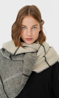 Stradivarius Шарф В Клетку Женская Коллекция Серый 103