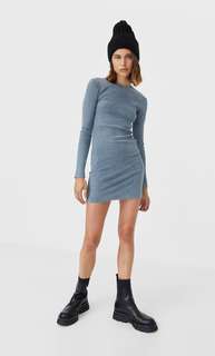 Stradivarius Платье С Эффектом Потертости Женская Коллекция Пестро-Серый S