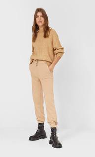 Stradivarius Спортивные Брюки Из Мягкой Ткани Женская Коллекция Цвет Камня S