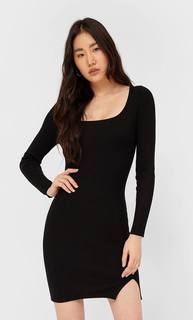 Stradivarius Трикотажное Платье Женская Коллекция Черный S