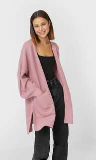 Stradivarius Длинный Кардиган Женская Коллекция Цвет Розового Макияжа M