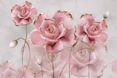 Фотообои 3D Divino Decor "Керамические розы 400х270"
