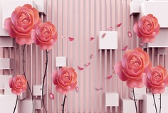 Фотообои 3D Divino Decor Розы на кубах 400х270
