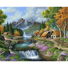 Картина по номерам на холсте 40*50 см Colibri "Водопад на реке" (VA-0879)