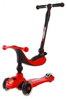 Самокат алюминиевый FERRARI FXK52, 3 в 1, колёса световые PU 120 мм, ABEC 5 Ferrari
