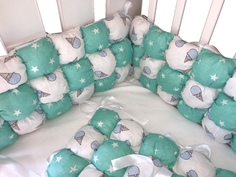 Бортик в кроватку KERTEX BLUE ICECREAM Бонбон, 6 предметов