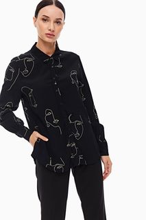 Рубашка женская ICHI 112994 черная 38 EU